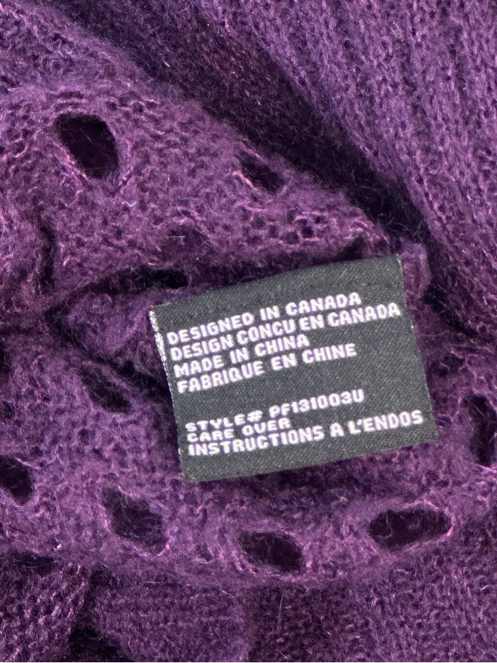 Press Women’s Mohair Turtleneck Open Knit Sweater Purple Size S - Picture 5 of 9